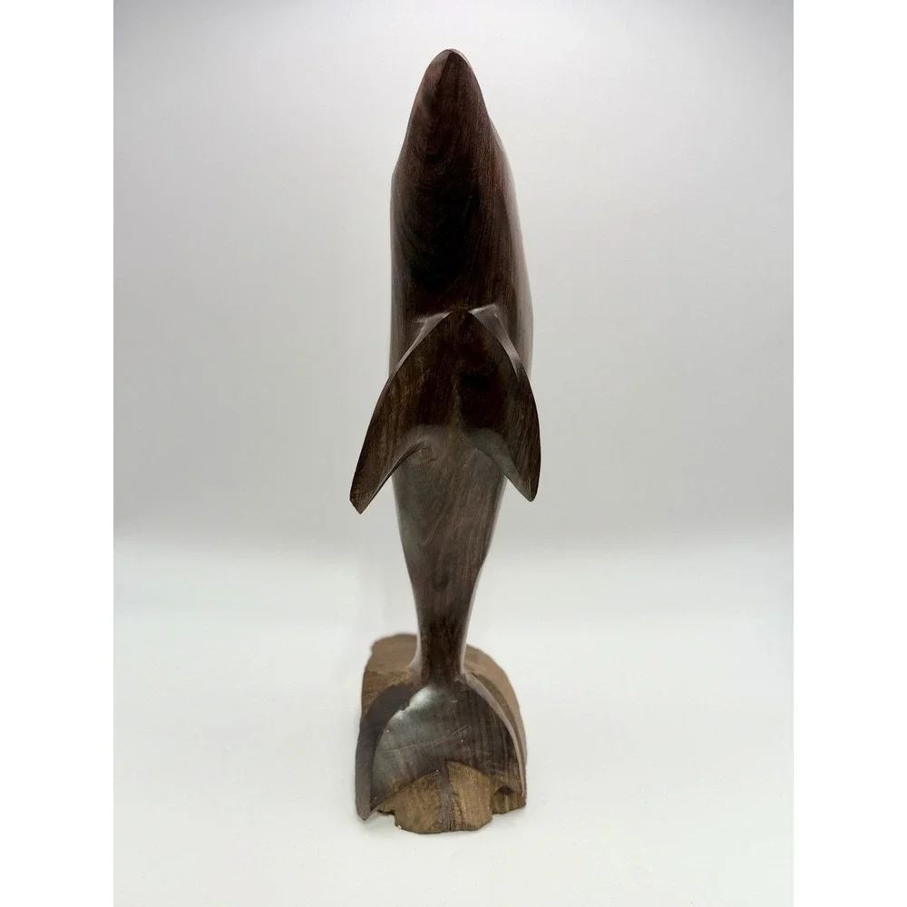 Vintage Ironwood Jumping Dolphin Statue Hand Carved Figurine 11